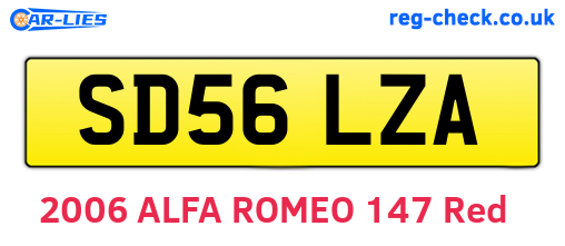SD56LZA are the vehicle registration plates.