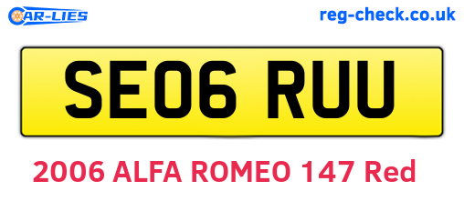SE06RUU are the vehicle registration plates.