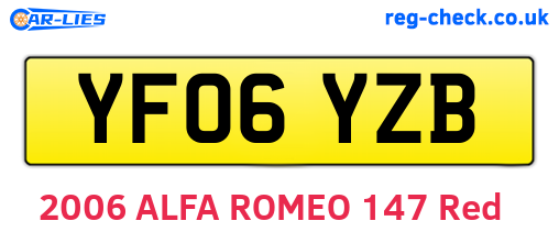 YF06YZB are the vehicle registration plates.