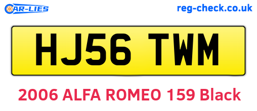 HJ56TWM are the vehicle registration plates.