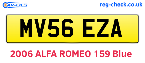 MV56EZA are the vehicle registration plates.
