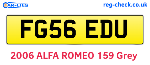 FG56EDU are the vehicle registration plates.
