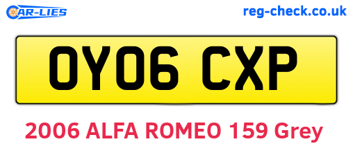 OY06CXP are the vehicle registration plates.