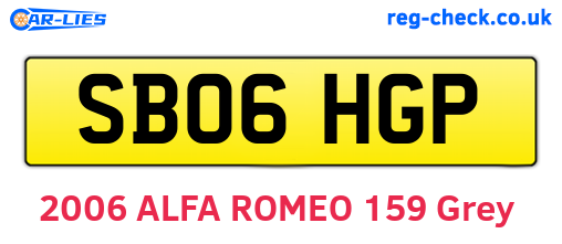 SB06HGP are the vehicle registration plates.