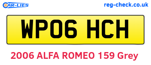 WP06HCH are the vehicle registration plates.
