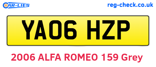 YA06HZP are the vehicle registration plates.