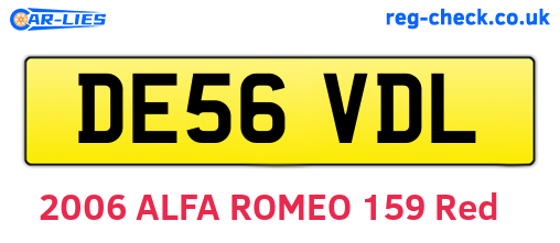 DE56VDL are the vehicle registration plates.