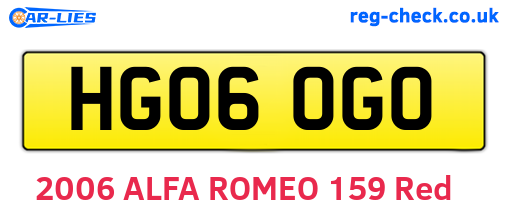 HG06OGO are the vehicle registration plates.