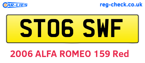ST06SWF are the vehicle registration plates.