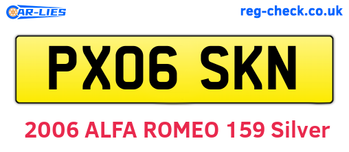 PX06SKN are the vehicle registration plates.