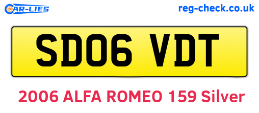 SD06VDT are the vehicle registration plates.