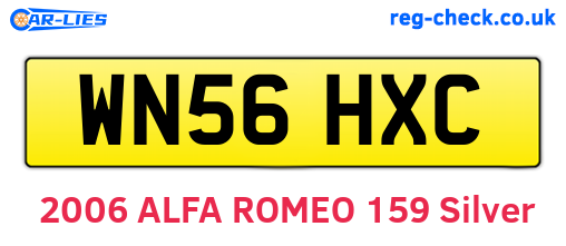 WN56HXC are the vehicle registration plates.