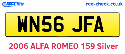 WN56JFA are the vehicle registration plates.