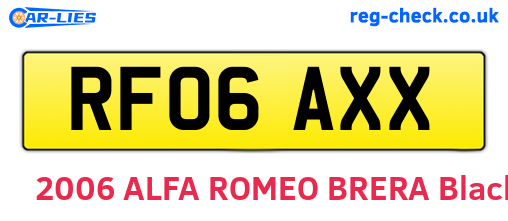 RF06AXX are the vehicle registration plates.