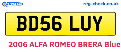 BD56LUY are the vehicle registration plates.