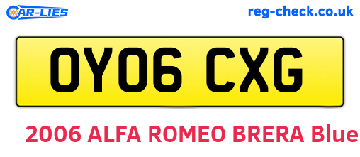 OY06CXG are the vehicle registration plates.