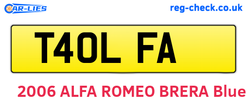 T40LFA are the vehicle registration plates.