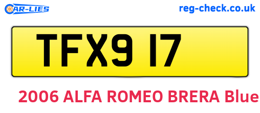 TFX917 are the vehicle registration plates.