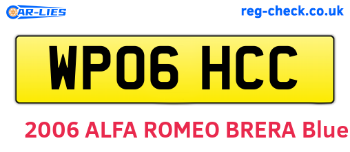 WP06HCC are the vehicle registration plates.