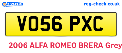 VO56PXC are the vehicle registration plates.