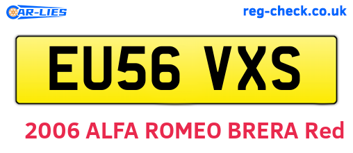 EU56VXS are the vehicle registration plates.