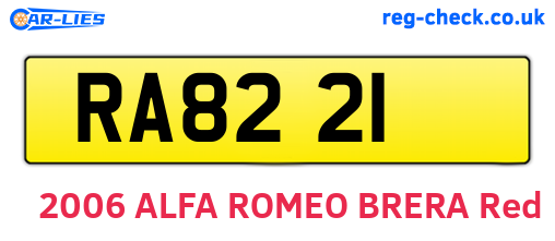 RA8221 are the vehicle registration plates.