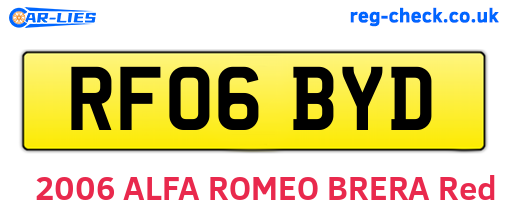 RF06BYD are the vehicle registration plates.