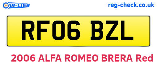 RF06BZL are the vehicle registration plates.