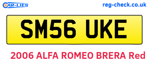 SM56UKE are the vehicle registration plates.