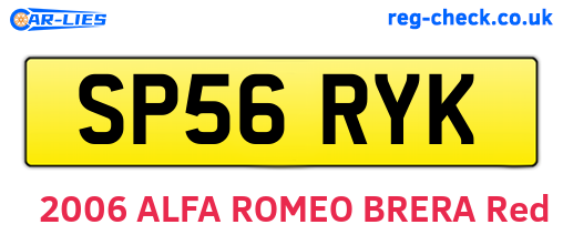 SP56RYK are the vehicle registration plates.