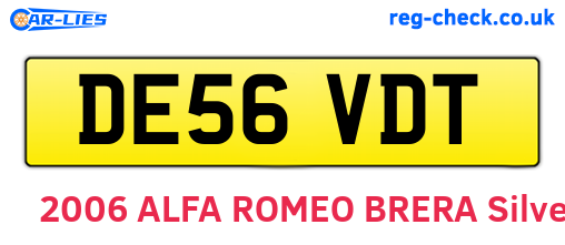 DE56VDT are the vehicle registration plates.