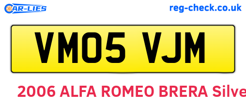 VM05VJM are the vehicle registration plates.