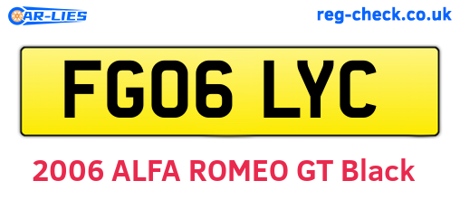 FG06LYC are the vehicle registration plates.