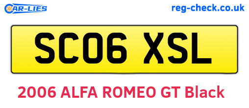 SC06XSL are the vehicle registration plates.