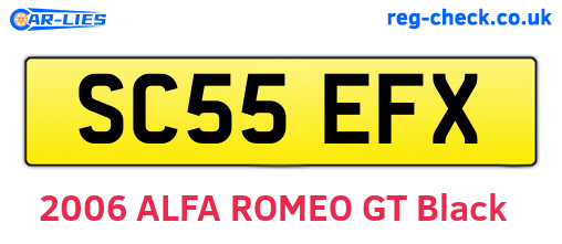 SC55EFX are the vehicle registration plates.