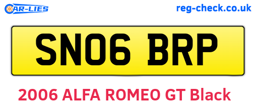 SN06BRP are the vehicle registration plates.