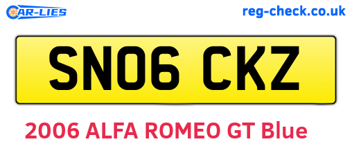 SN06CKZ are the vehicle registration plates.