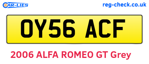 OY56ACF are the vehicle registration plates.