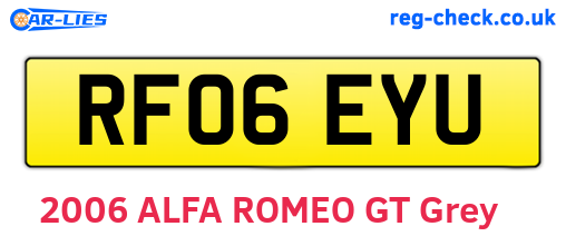 RF06EYU are the vehicle registration plates.