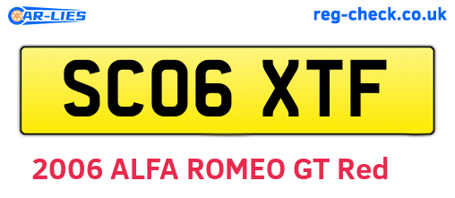 SC06XTF are the vehicle registration plates.