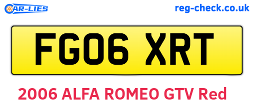 FG06XRT are the vehicle registration plates.