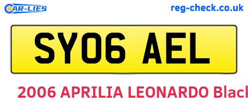 SY06AEL are the vehicle registration plates.
