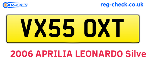 VX55OXT are the vehicle registration plates.