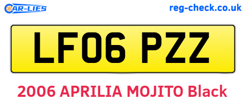 LF06PZZ are the vehicle registration plates.
