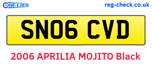 SN06CVD are the vehicle registration plates.