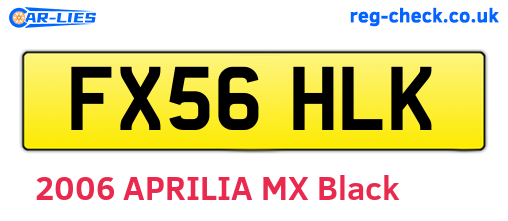 FX56HLK are the vehicle registration plates.