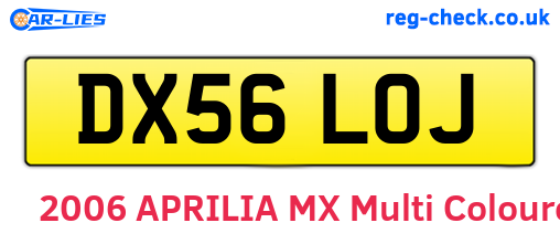 DX56LOJ are the vehicle registration plates.
