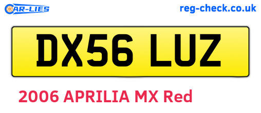 DX56LUZ are the vehicle registration plates.
