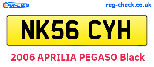 NK56CYH are the vehicle registration plates.