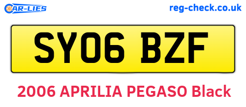 SY06BZF are the vehicle registration plates.